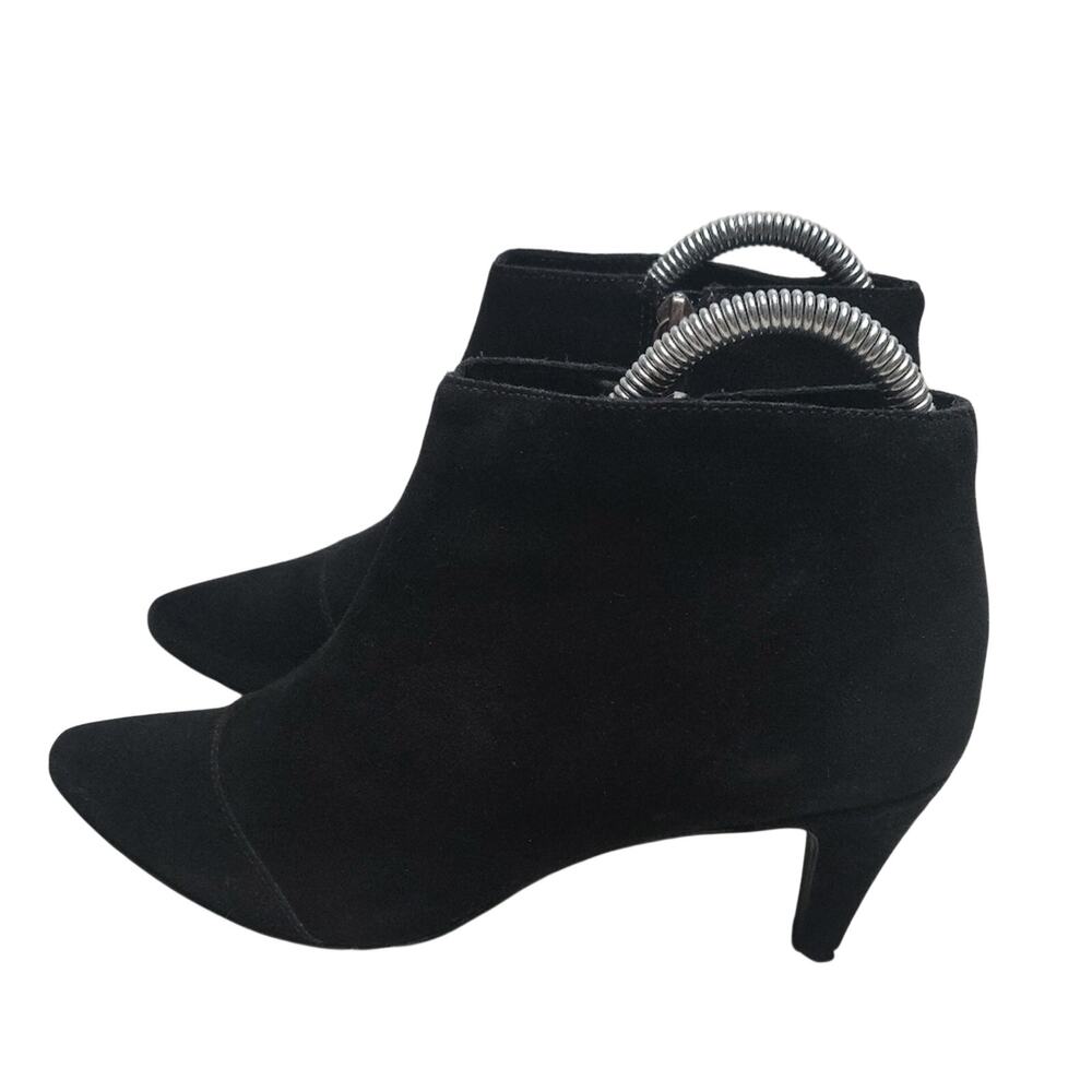 Black Suede heeled Booties sz 7.5 by Matisse anthropologie